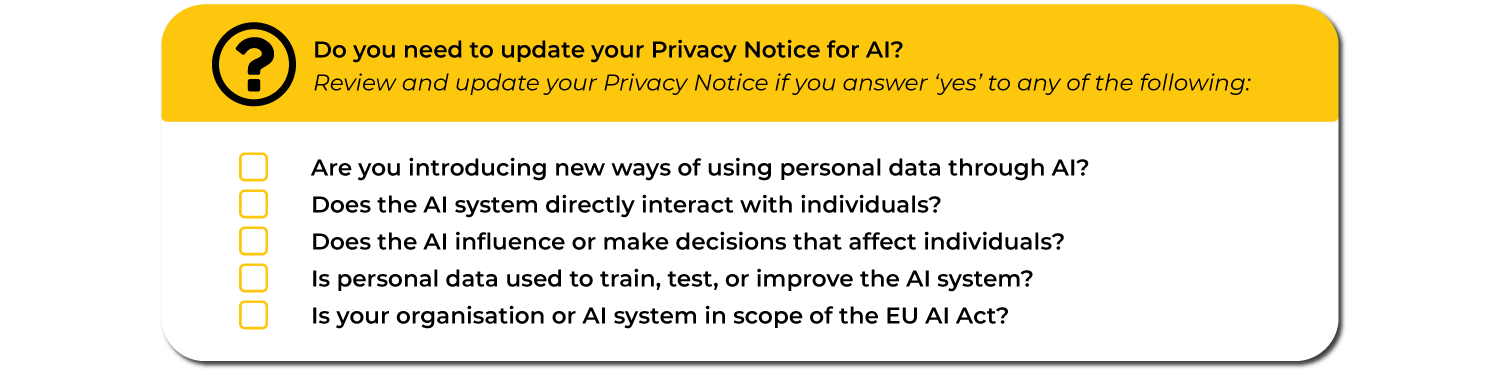 A practical guide to updating Privacy Notices for AI A practical guide to updating Privacy Notices for AI